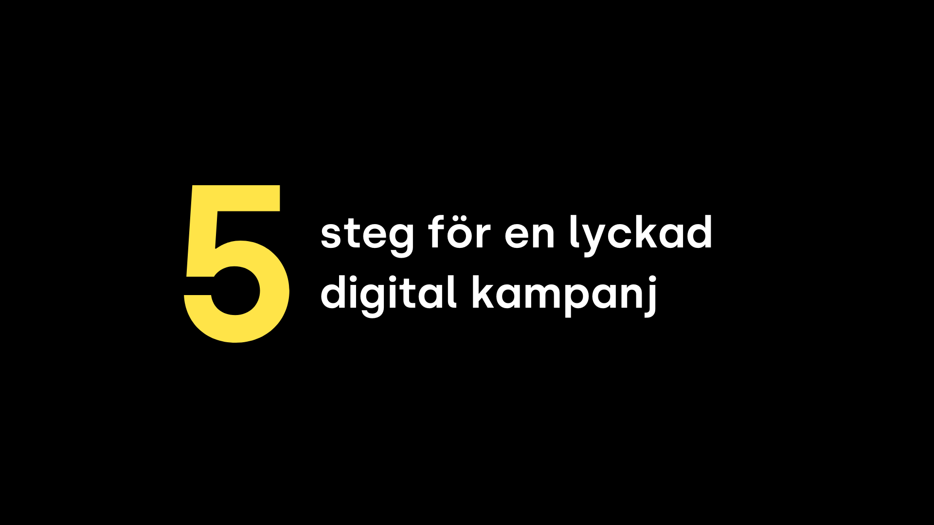 5 steg för en lyckad digital kampanj